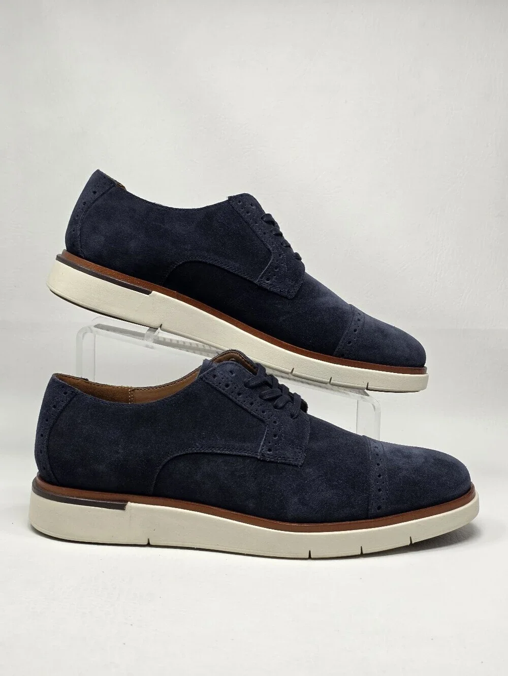 Allen Edmonds Caleb Hybrid Navy Blue Cap Toe Derby Oxford Dress Shoes Mens 9.5 D